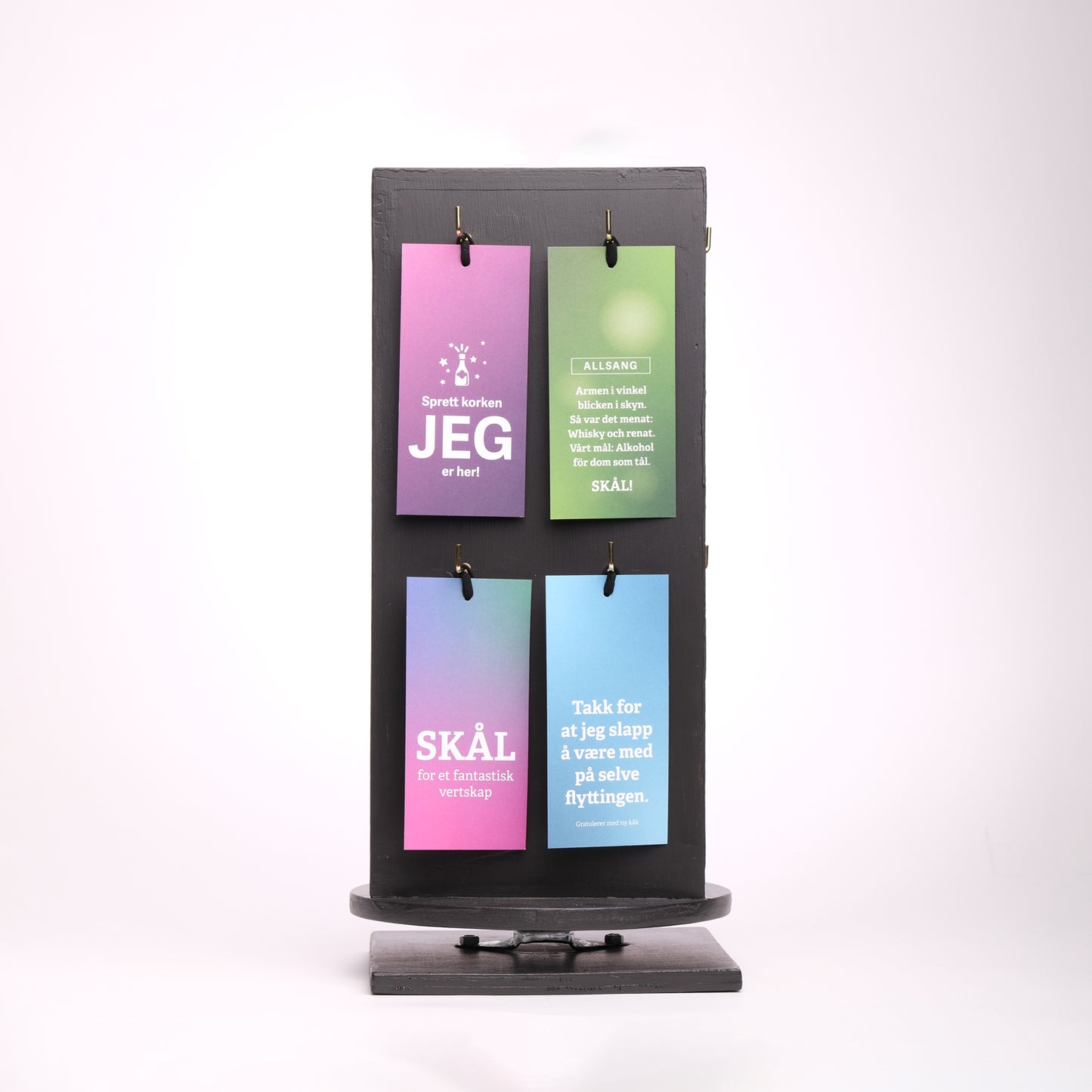 Stativ med flaskekort