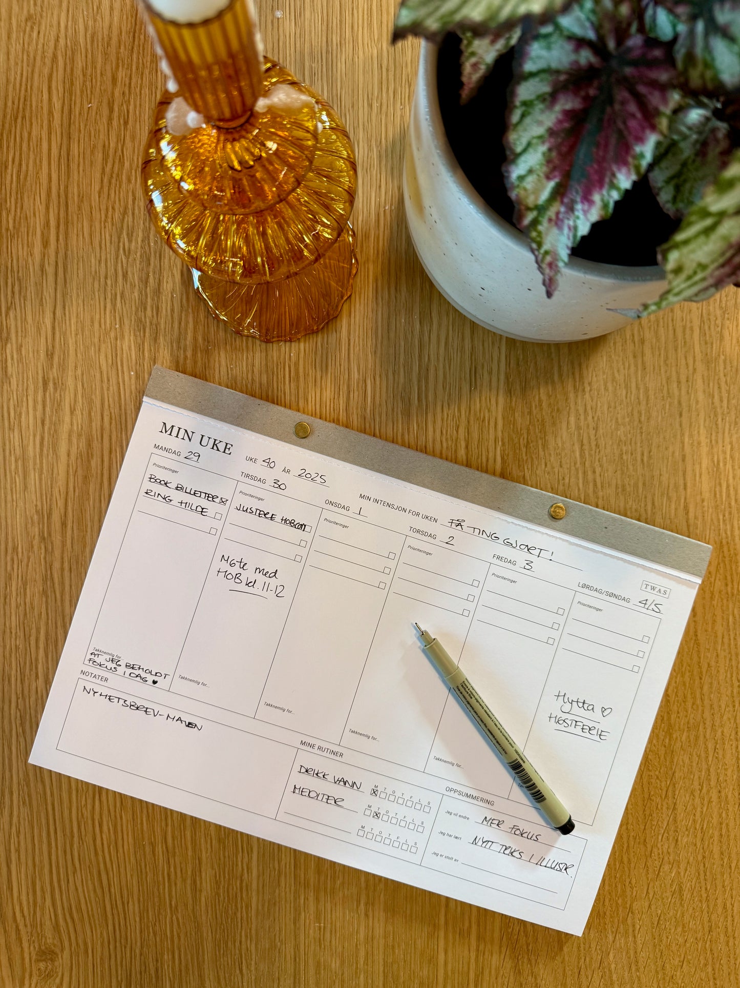 TWAS Planlegger – Min uke A4