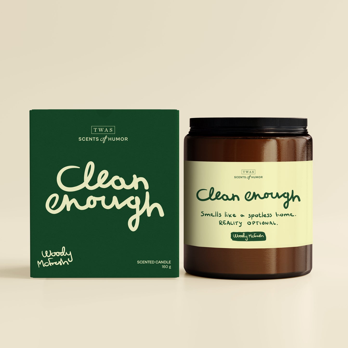 scents of humor duftlys og eske clean enough, med duften Woody McFresh