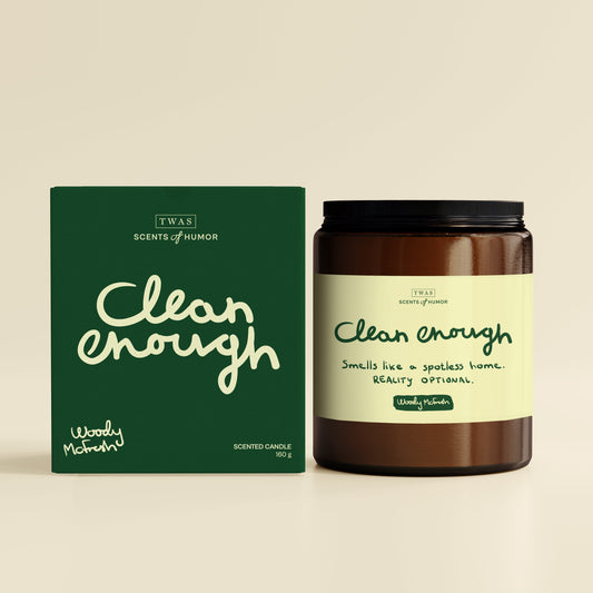 scents of humor duftlys og eske clean enough, med duften Woody McFresh