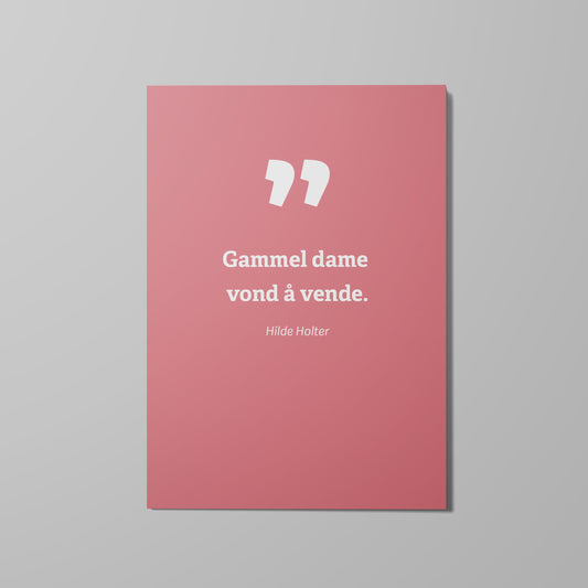 Kort, Gammel dame vond å vende